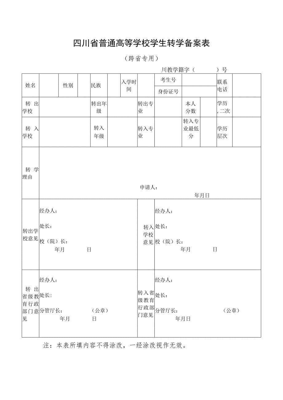 四川省普通高等学校学生转学申请（备案）表.docx_第2页