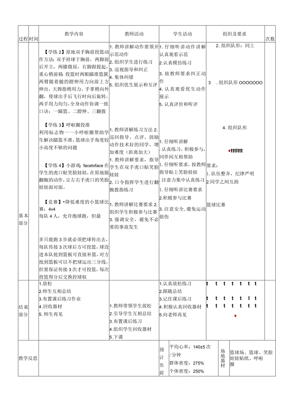 小学新课标水平二《原地双手胸前投篮》体育与健康教案.docx_第2页