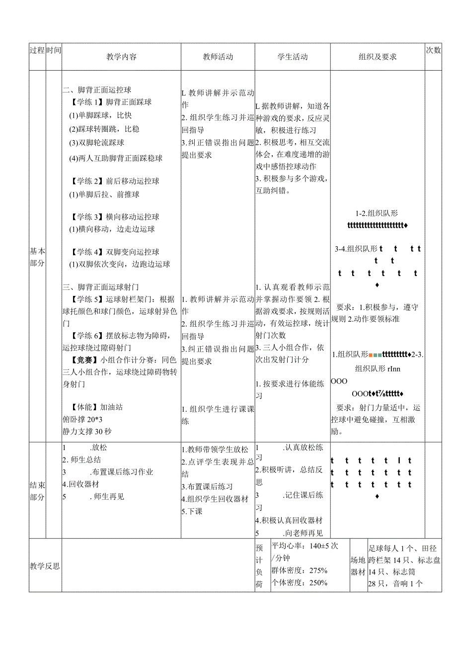 小学新课标水平二《足球脚背正面运球》体育与健康教案.docx_第2页