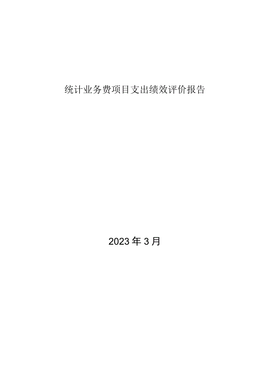 统计业务费项目支出绩效评价报告.docx_第1页