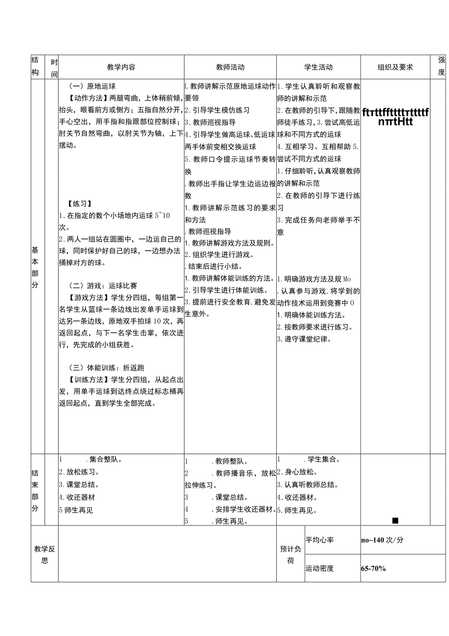 义务教育新课标水平一操作技能训练与提升原地运球体育与健康教案.docx_第2页