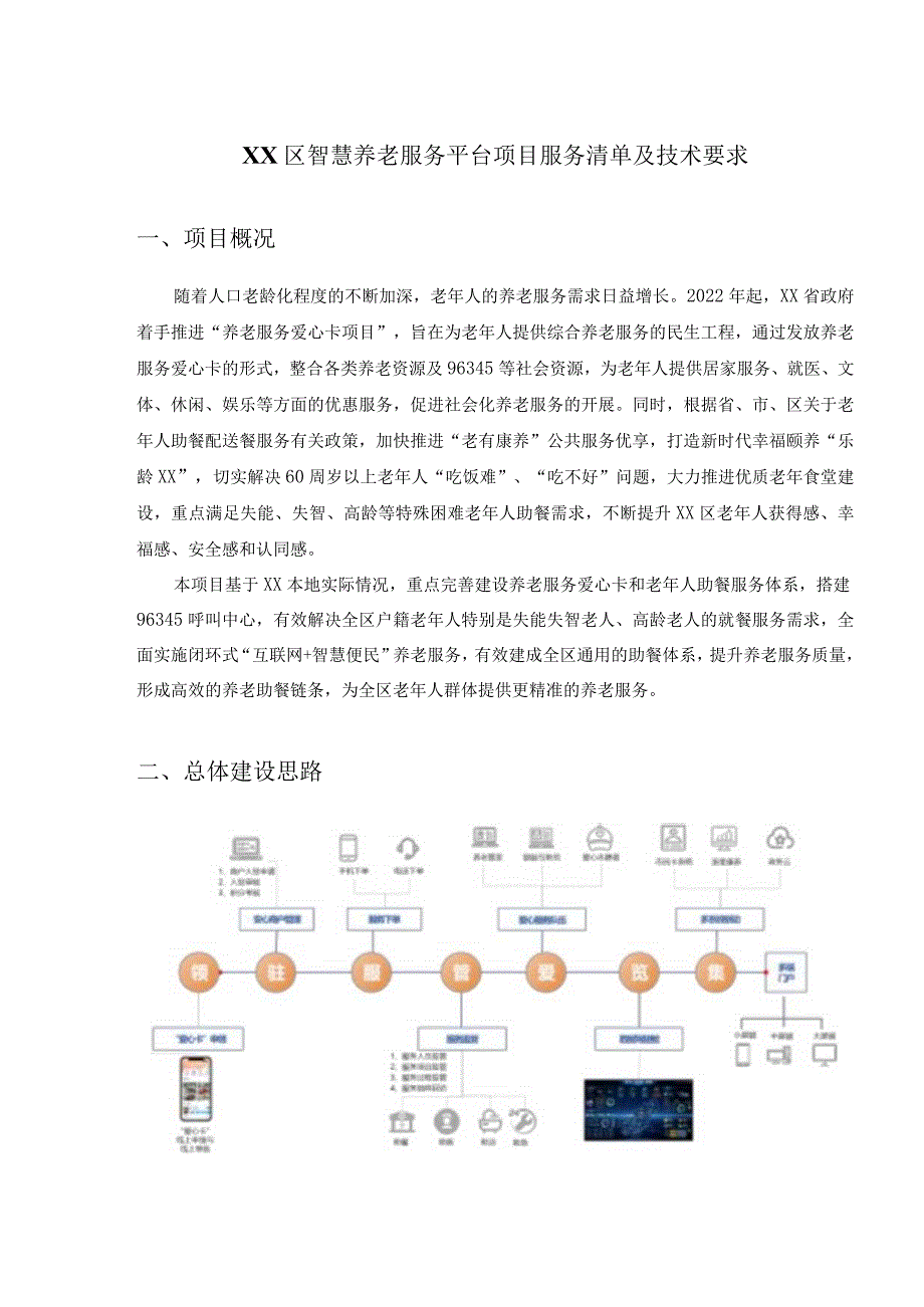 XX区智慧养老服务平台项目服务清单及技术要求.docx_第1页