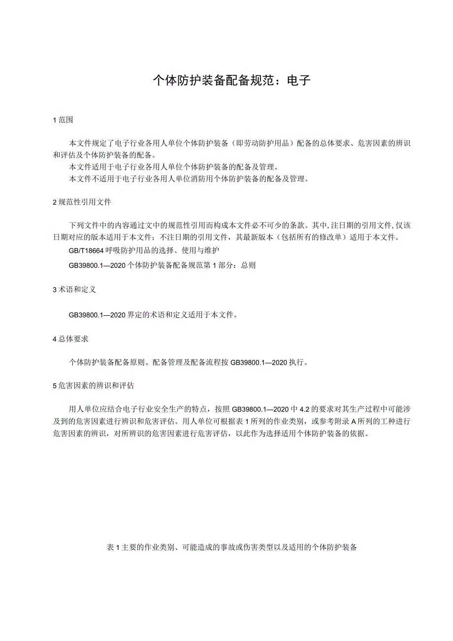 个体防护装备配备规范：电子.docx_第1页
