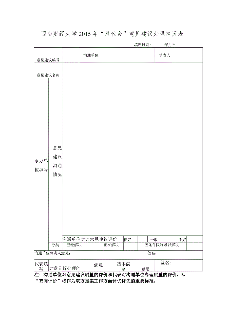 西南财经大学“双代会”意见建议处理情况表.docx_第1页