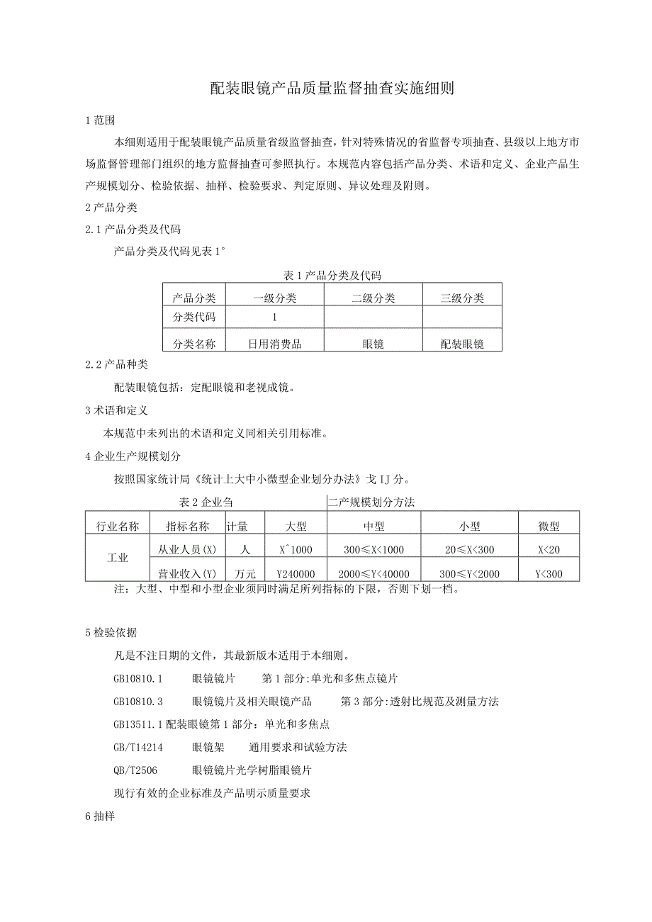 配装眼镜产品质量监督抽查实施细则.docx_第1页