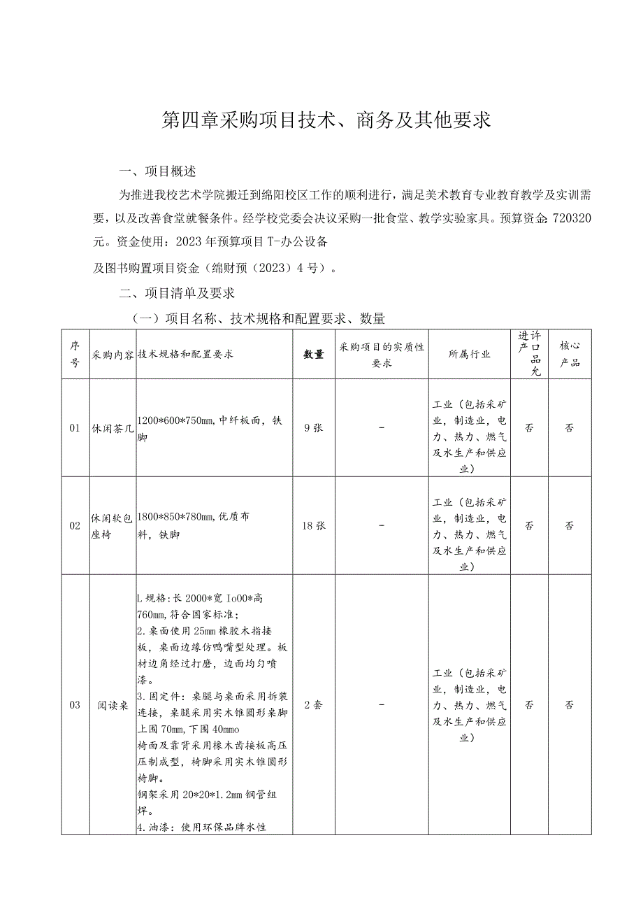 第四章采购项目技术、商务及其他要求.docx_第1页