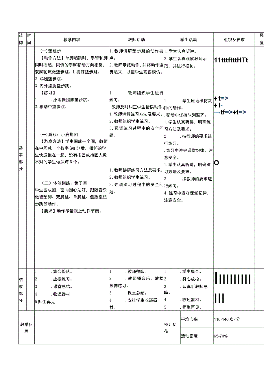 义务教育新课标水平一移动技能垫步跳体育与健康教案.docx_第2页