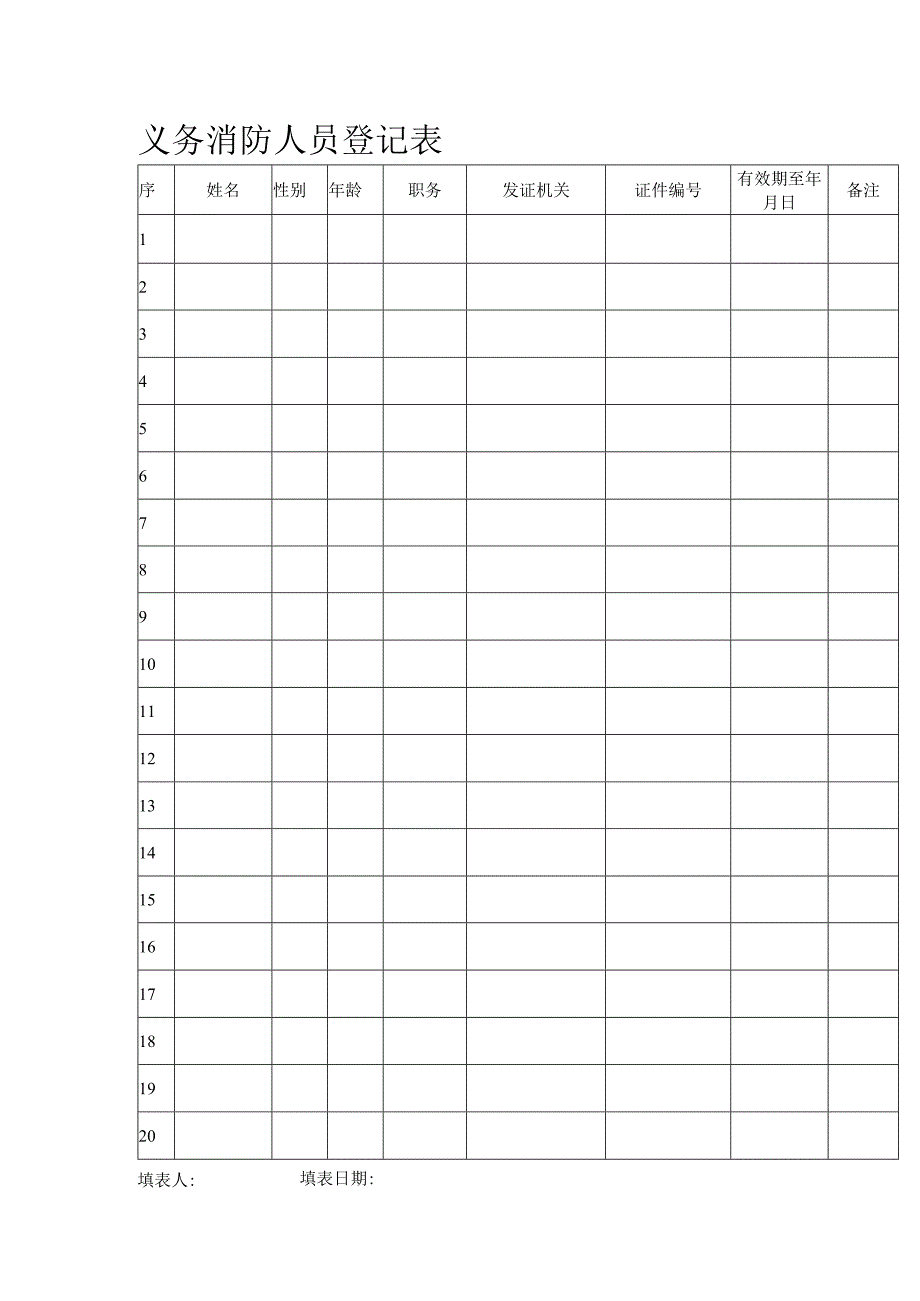 义务消防人员登记表.docx_第1页