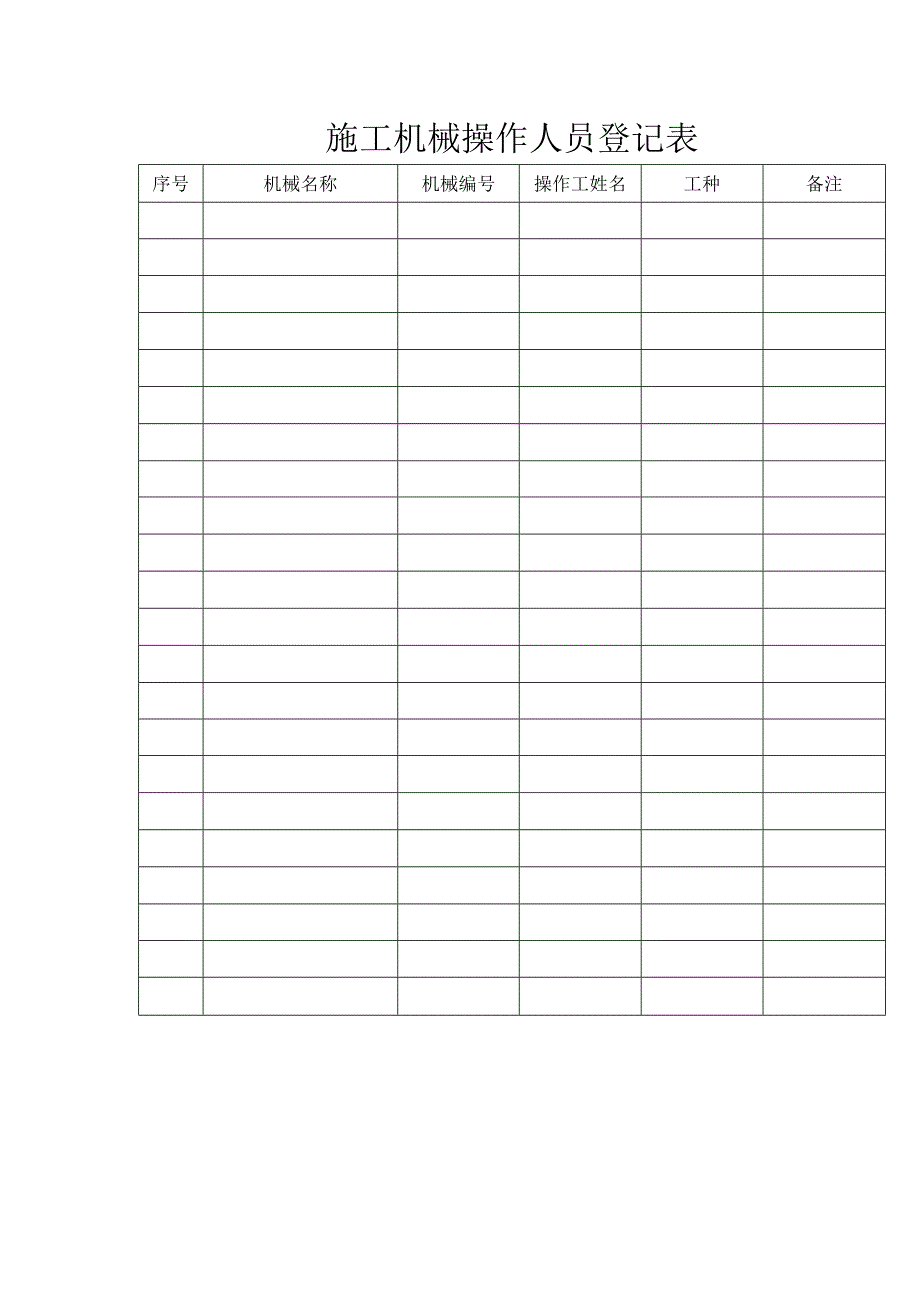 施工机械操作人员登记表.docx_第1页