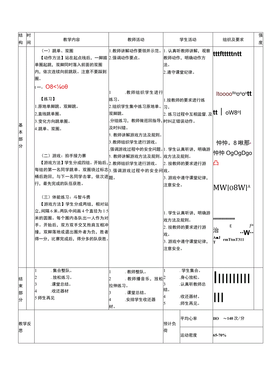 一年级下册水平一身体基本活动跳单及双圈体育与健康教案.docx_第2页