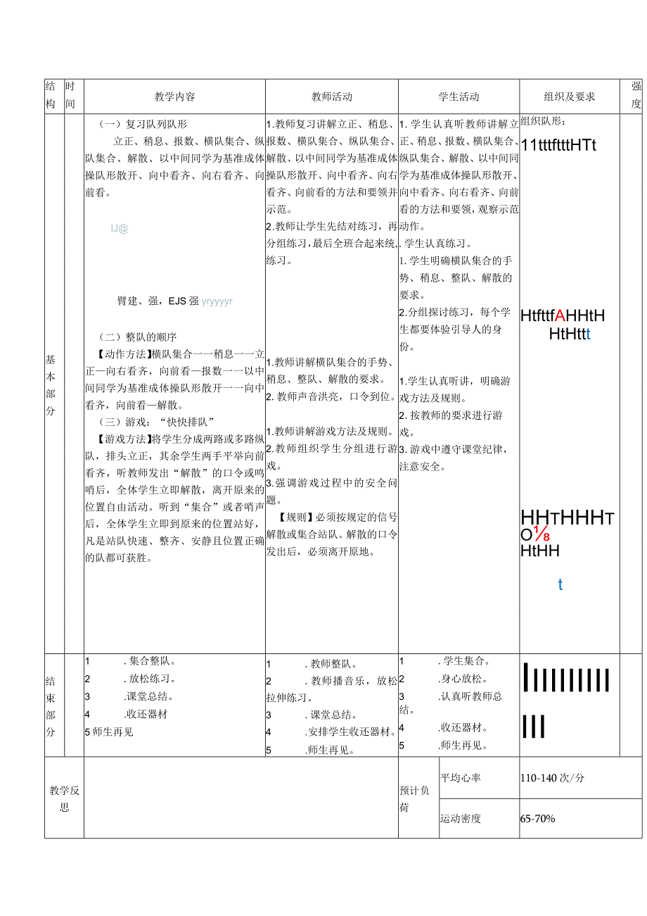 义务教育新课标水平一队列队形练习体育与健康教案.docx_第2页