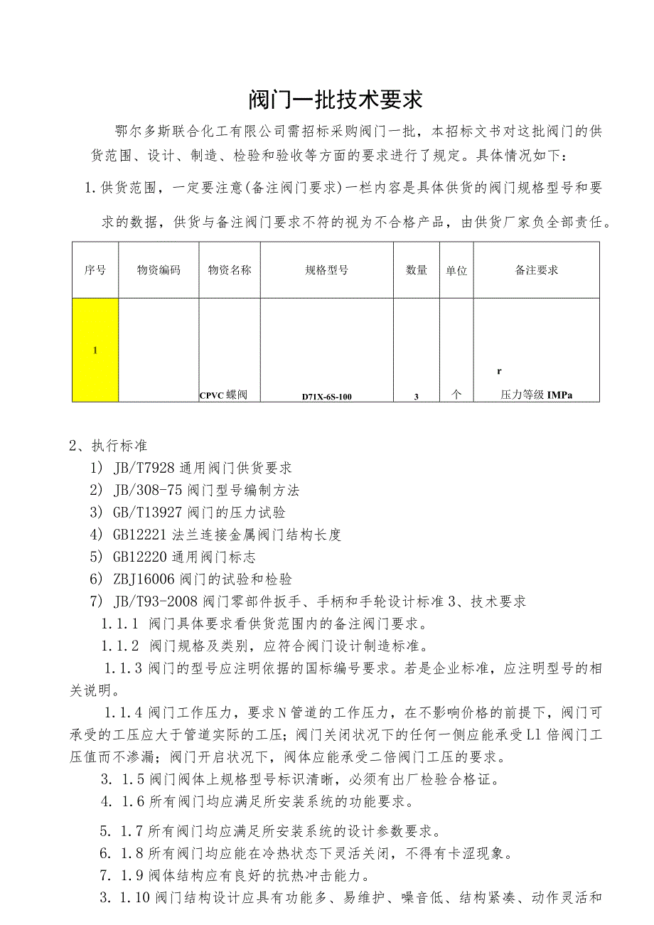 阀门一批技术要求.docx_第1页