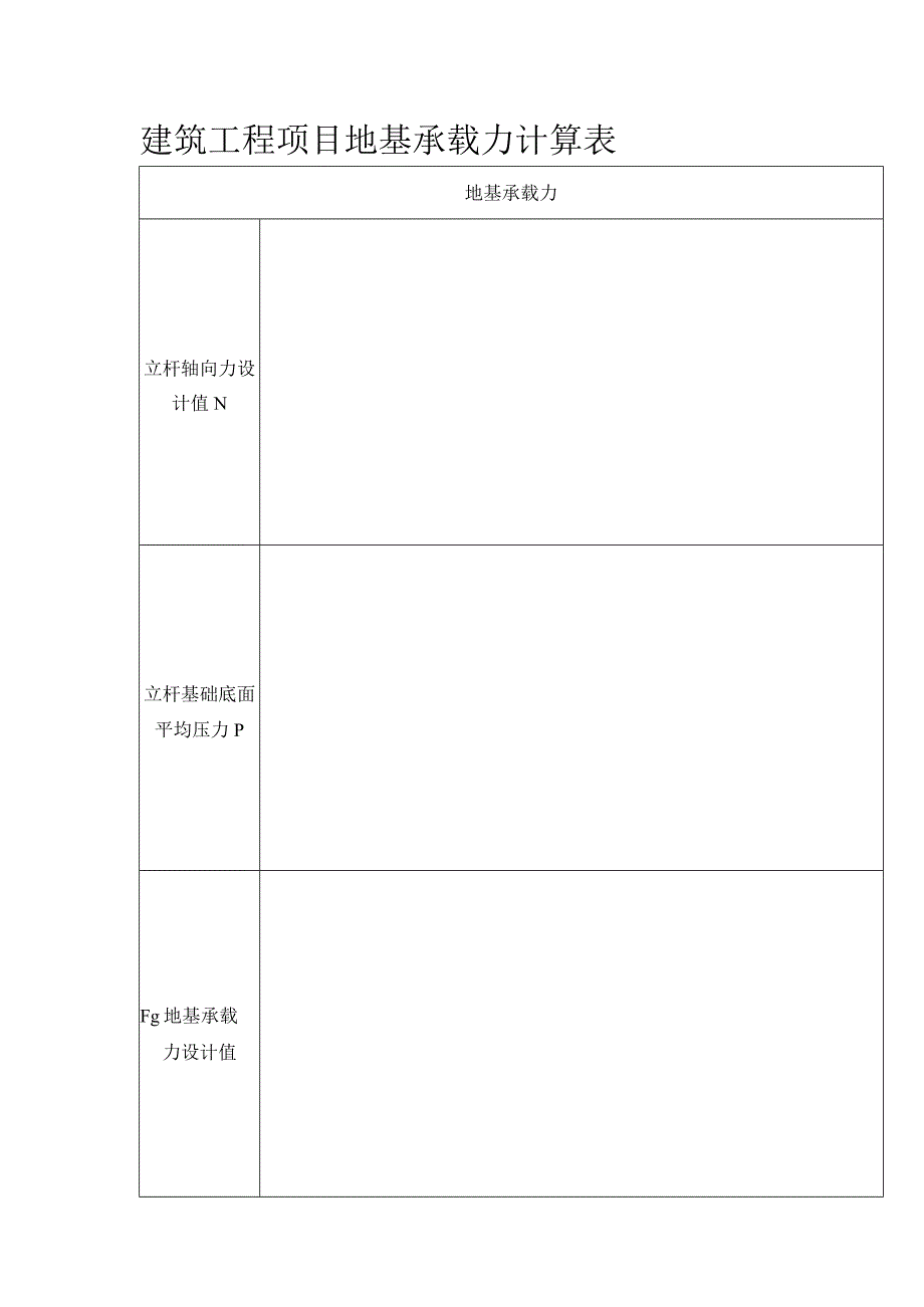 建筑工程项目地基承载力计算表.docx_第1页