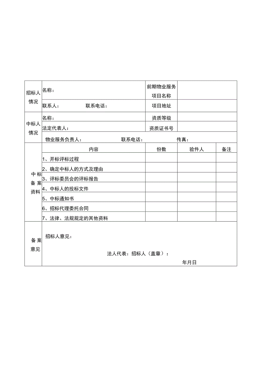 备案前期物业服务项目招投标中标备案表.docx_第3页