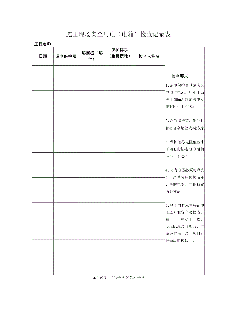 施工现场安全用电(电箱)检查记录表.docx_第1页