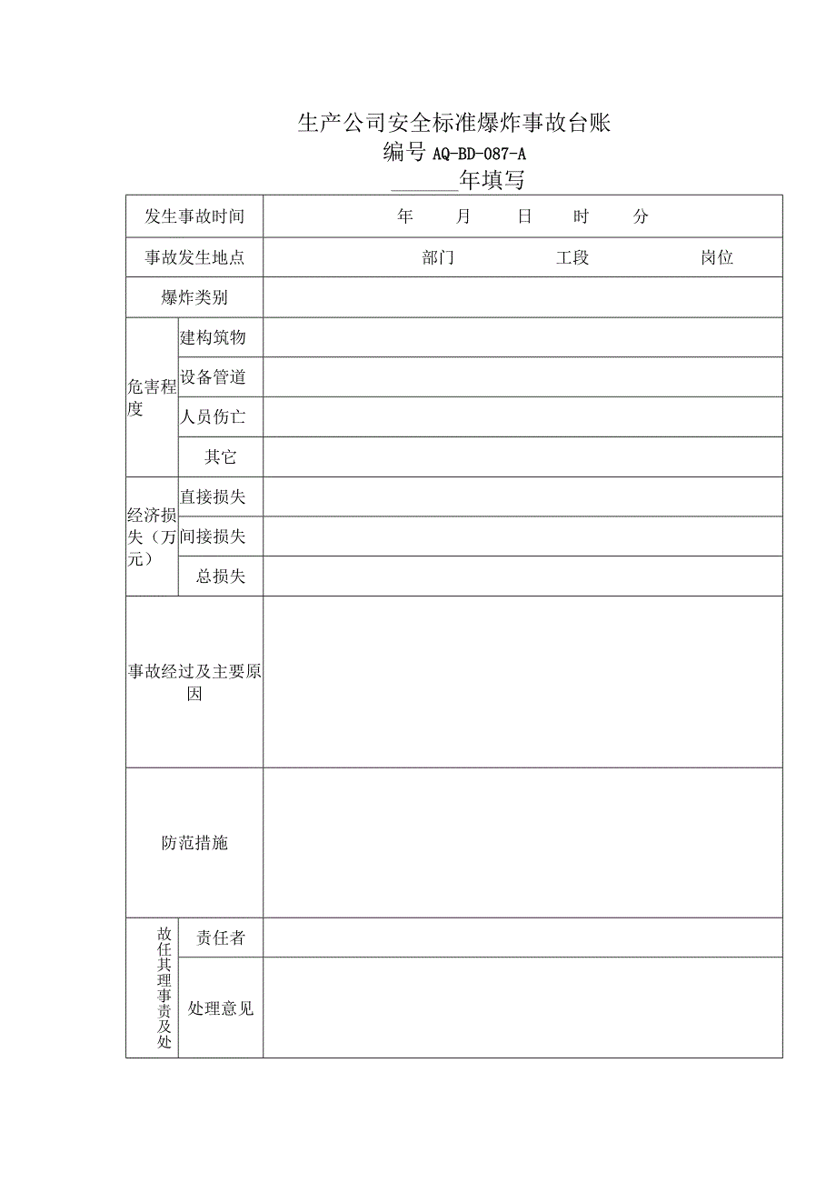 生产公司安全标准爆炸事故台账.docx_第1页