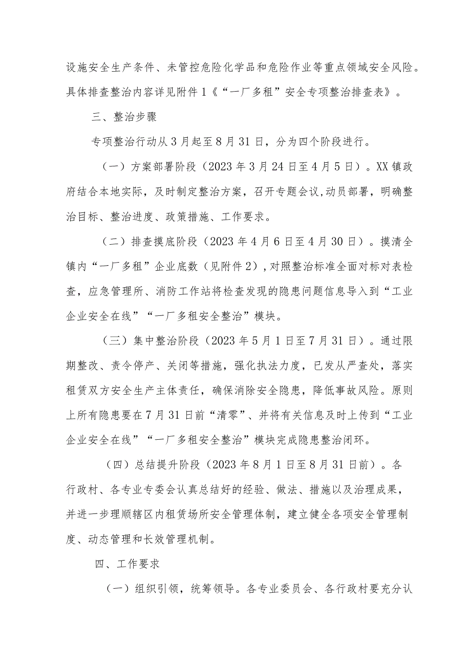 XX镇工矿领域“一厂多租”安全专项整治方案.docx_第2页