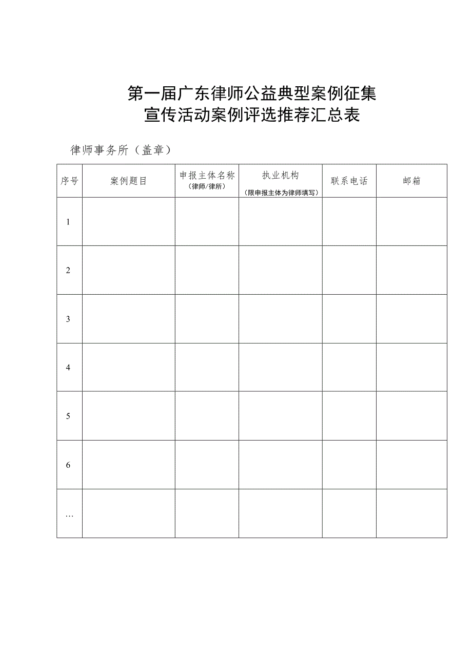 第一届广东律师公益典型案例征集宣传活动案例评选推荐汇总表.docx_第1页