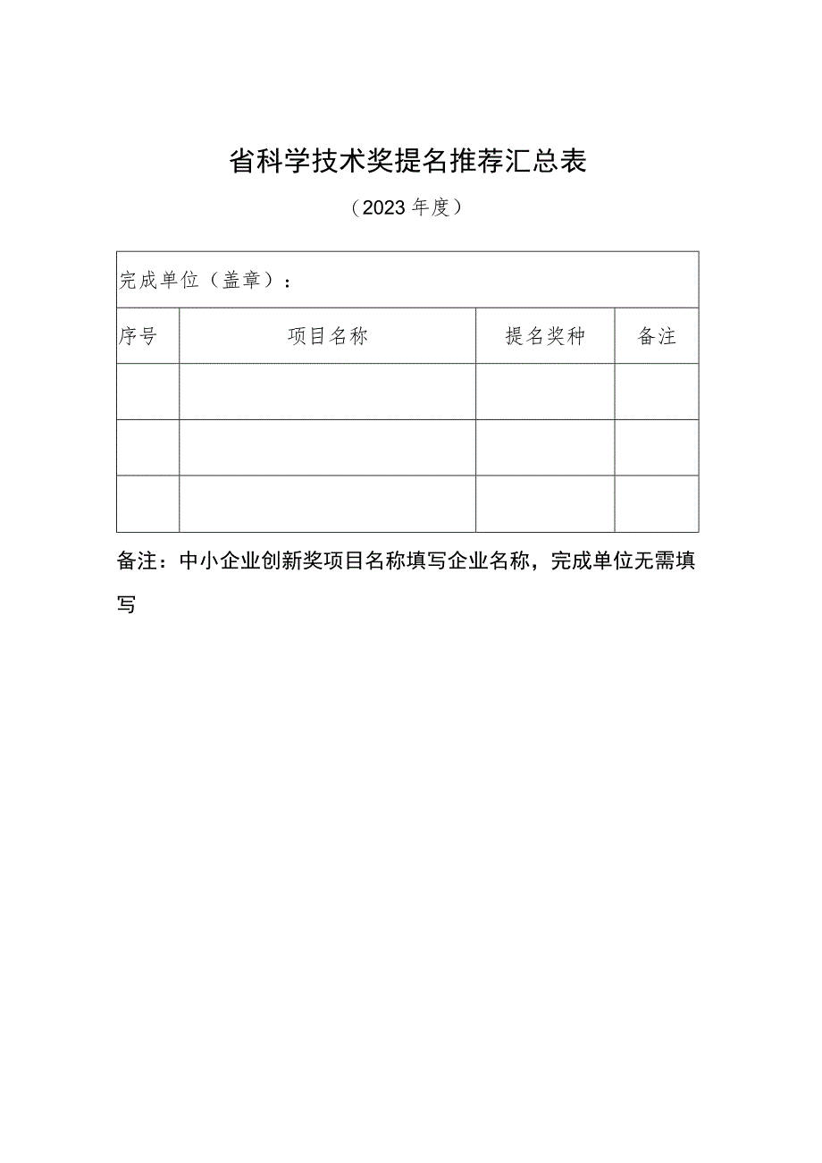 省科学技术奖提名推荐汇总表.docx_第1页