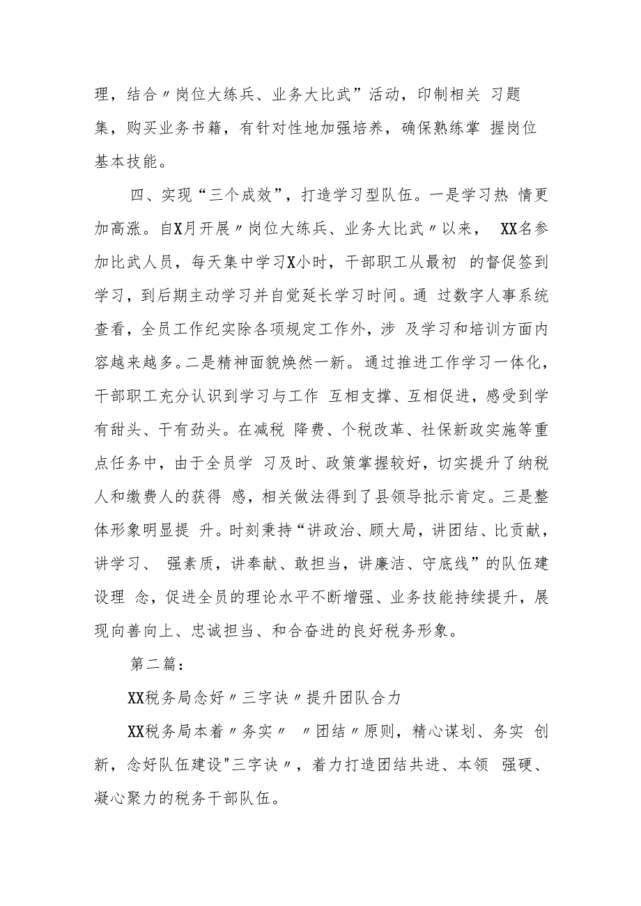 某税务局加强高素质专业化干部队伍建设经验交流材料.docx_第3页