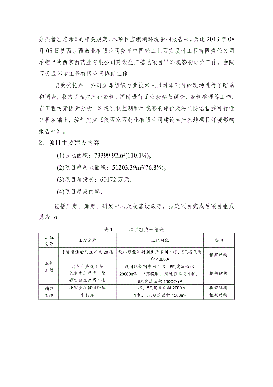 陕西京西药业有限公司建设生产基地项目环境影响报告书简本.docx_第3页