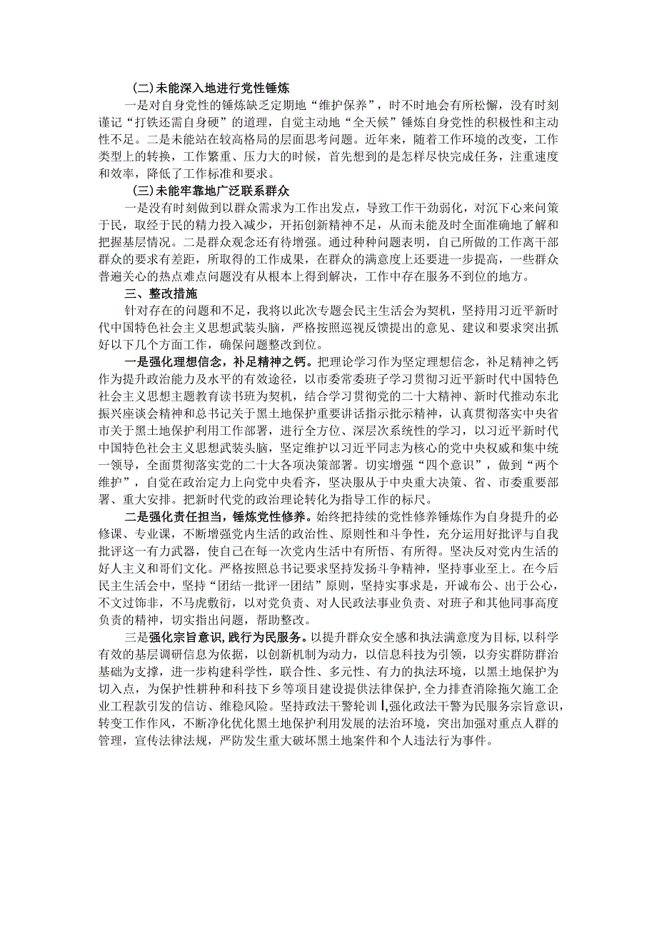 市委班子成员2023年巡察整改专题民主生活会个人发言提纲.docx_第2页