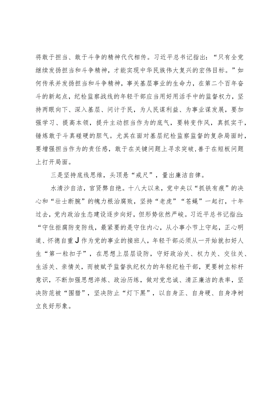 XX纪检监察年轻干部座谈发言材料.docx_第2页