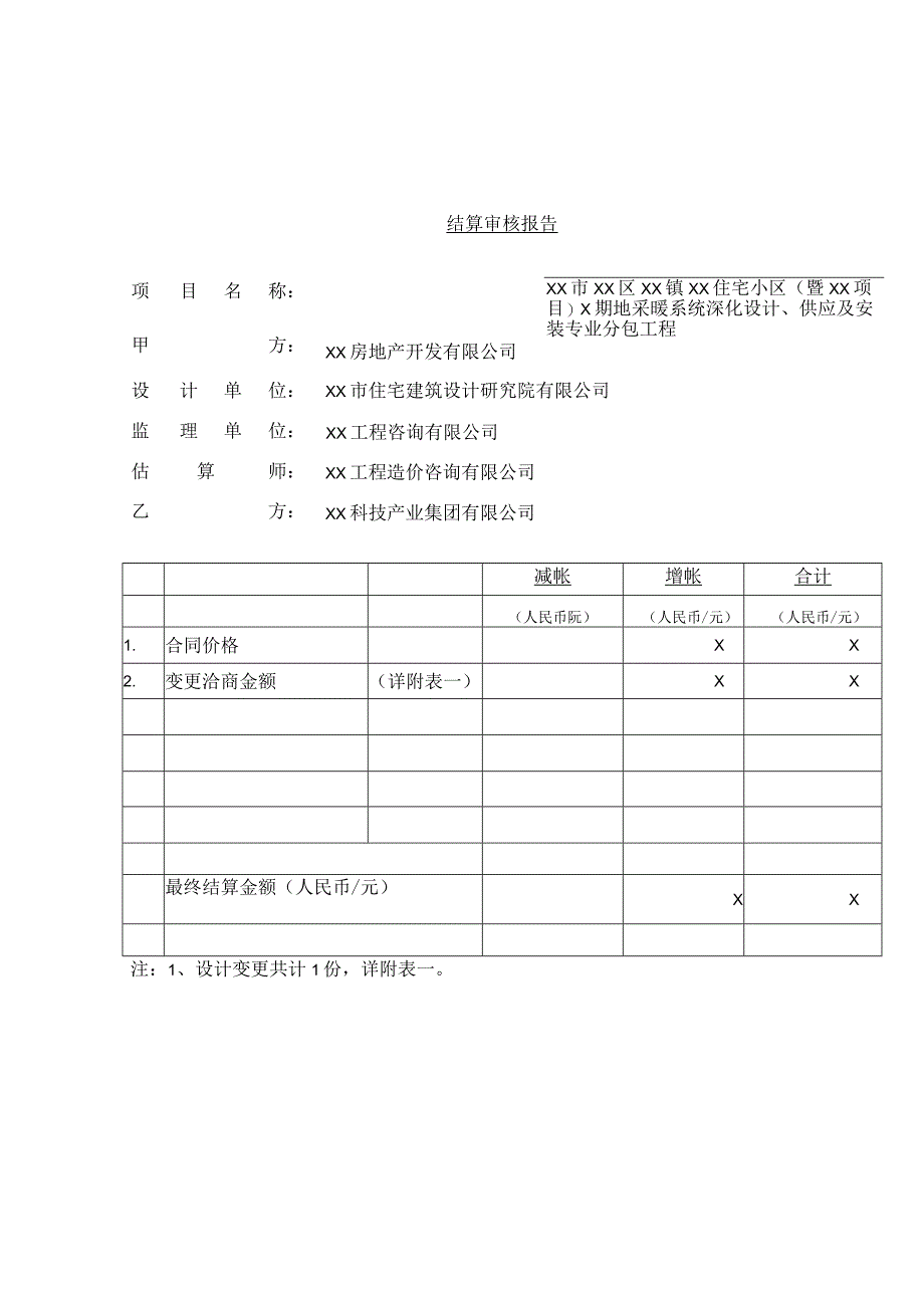 XX房地产开发有限公司XX工程结算审核报告（2023年）.docx_第1页