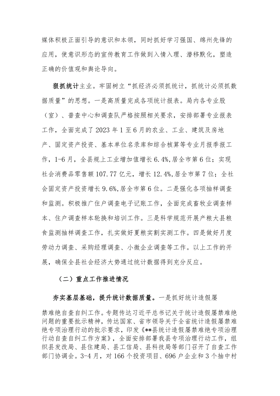 2023年统计局关于上半年工作总结和下半年计划的报告范文.docx_第3页