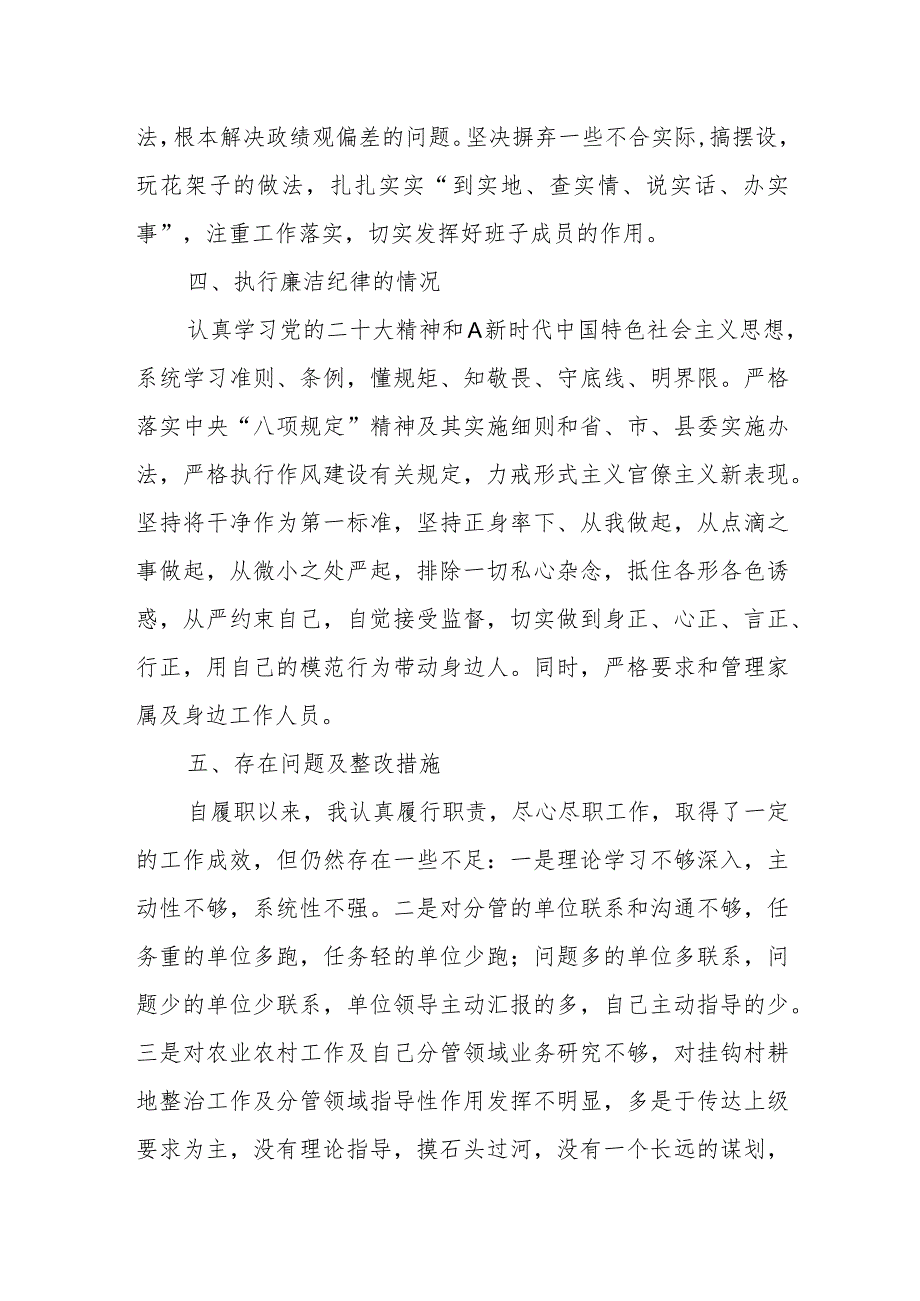 乡镇副镇长2023年度述责述廉报告（党风廉政建设责任制及个人廉洁自律情况总结）.docx_第3页