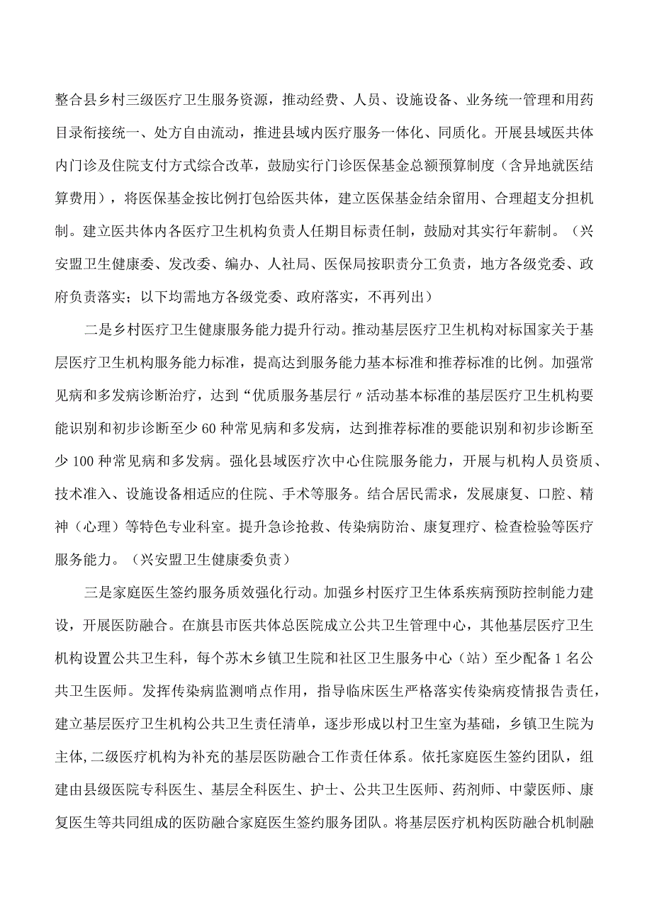 兴安盟行政公署关于进一步促进乡村医疗卫生服务体系健康发展的实施方案.docx_第3页