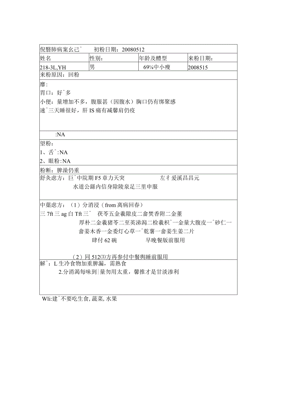 资深中医医师病案记录-中药方 (278).docx_第1页