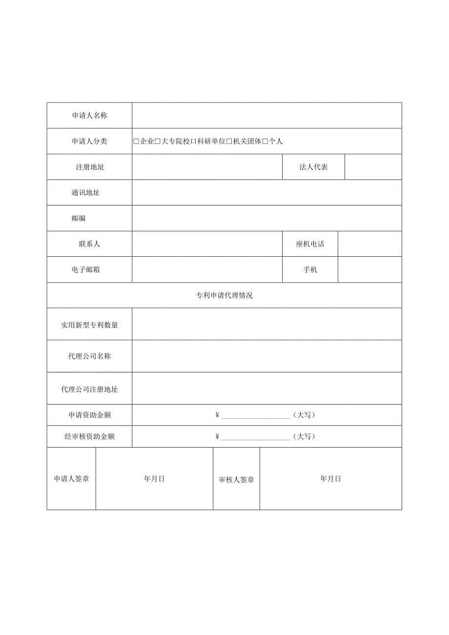 昌平区发明(国际)专利代理费用资助申请表（2013年）.docx_第2页