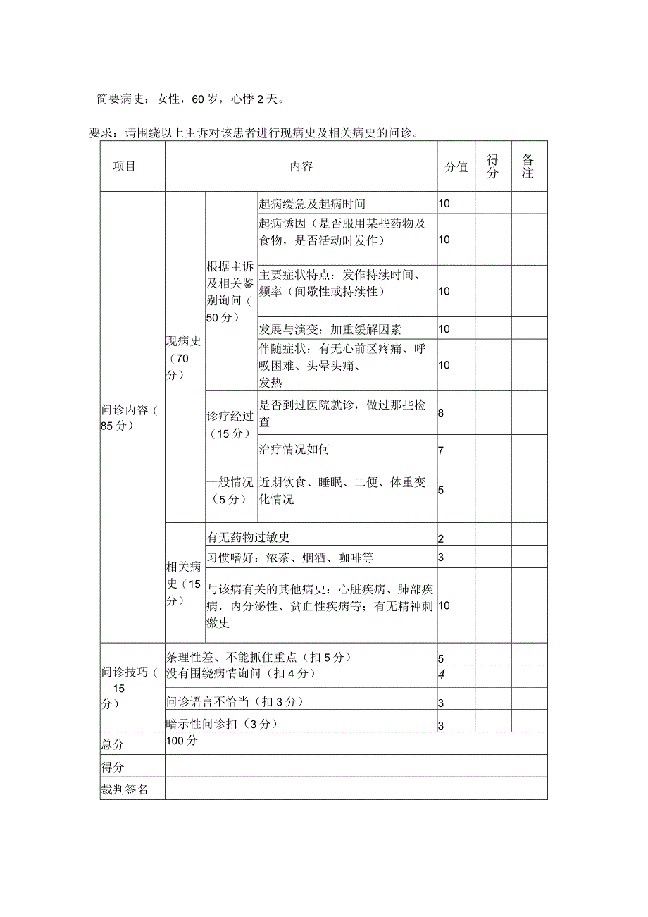 -2023年全国职业院校技能大赛赛项正式赛卷GZ077 临床技能 赛项学生赛理论评分标准.docx_第1页