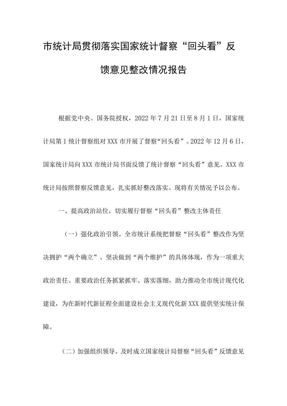 贯彻落实重大决策部署“回头看”反馈意见整改情况报告.docx_第1页