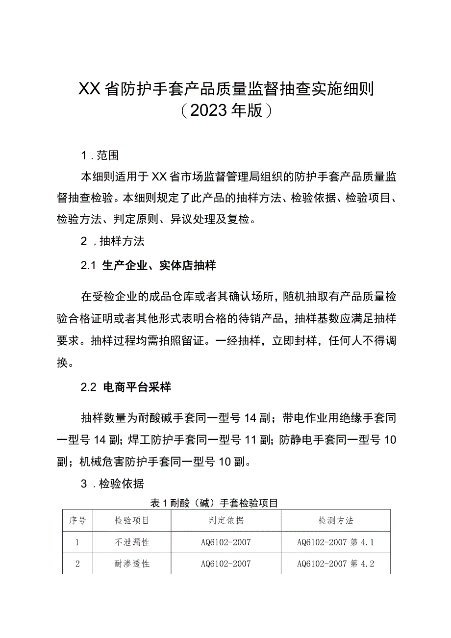 防护手套省级监督抽查实施细则（2023年版）.docx_第1页