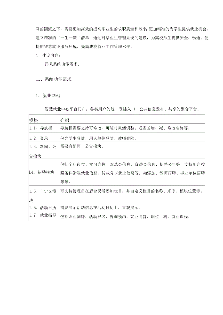 XXXX大学“数字X药”多跨协同应用建设（智慧就业服务系统）采购需求.docx_第2页