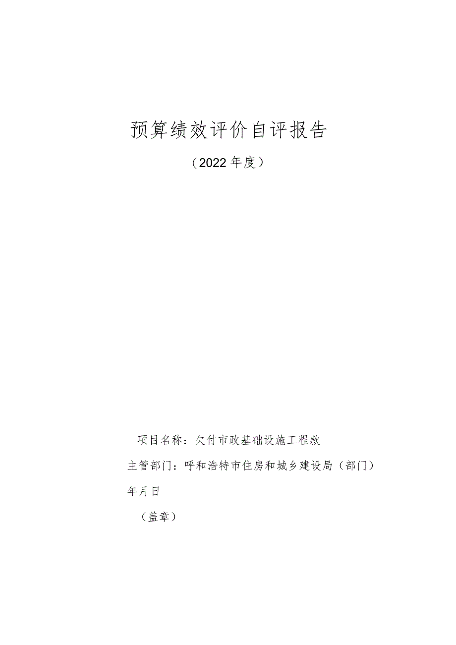 预算绩效评价自评报告.docx_第1页