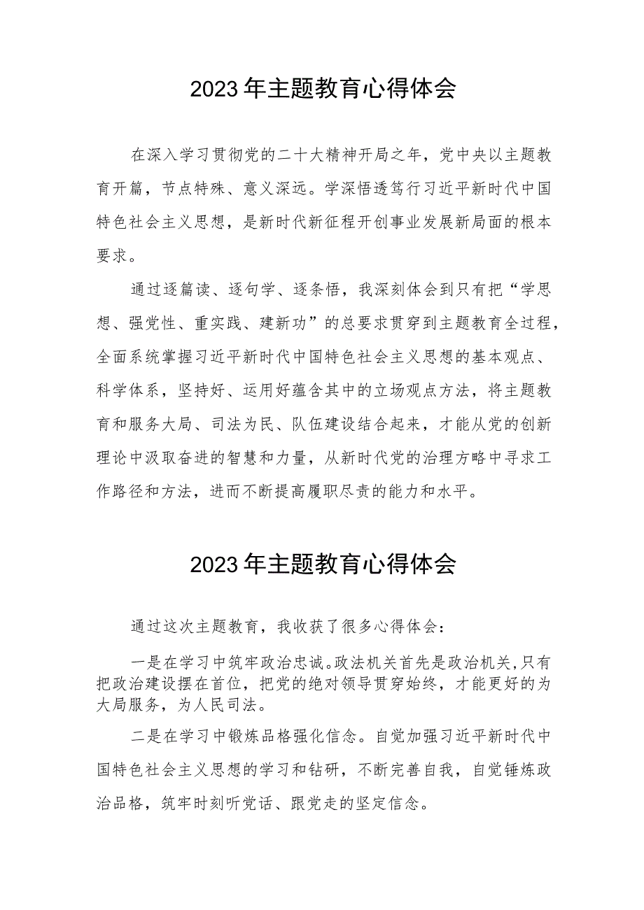 法院关于2023年第二批主题教育心得体会(五篇).docx_第3页