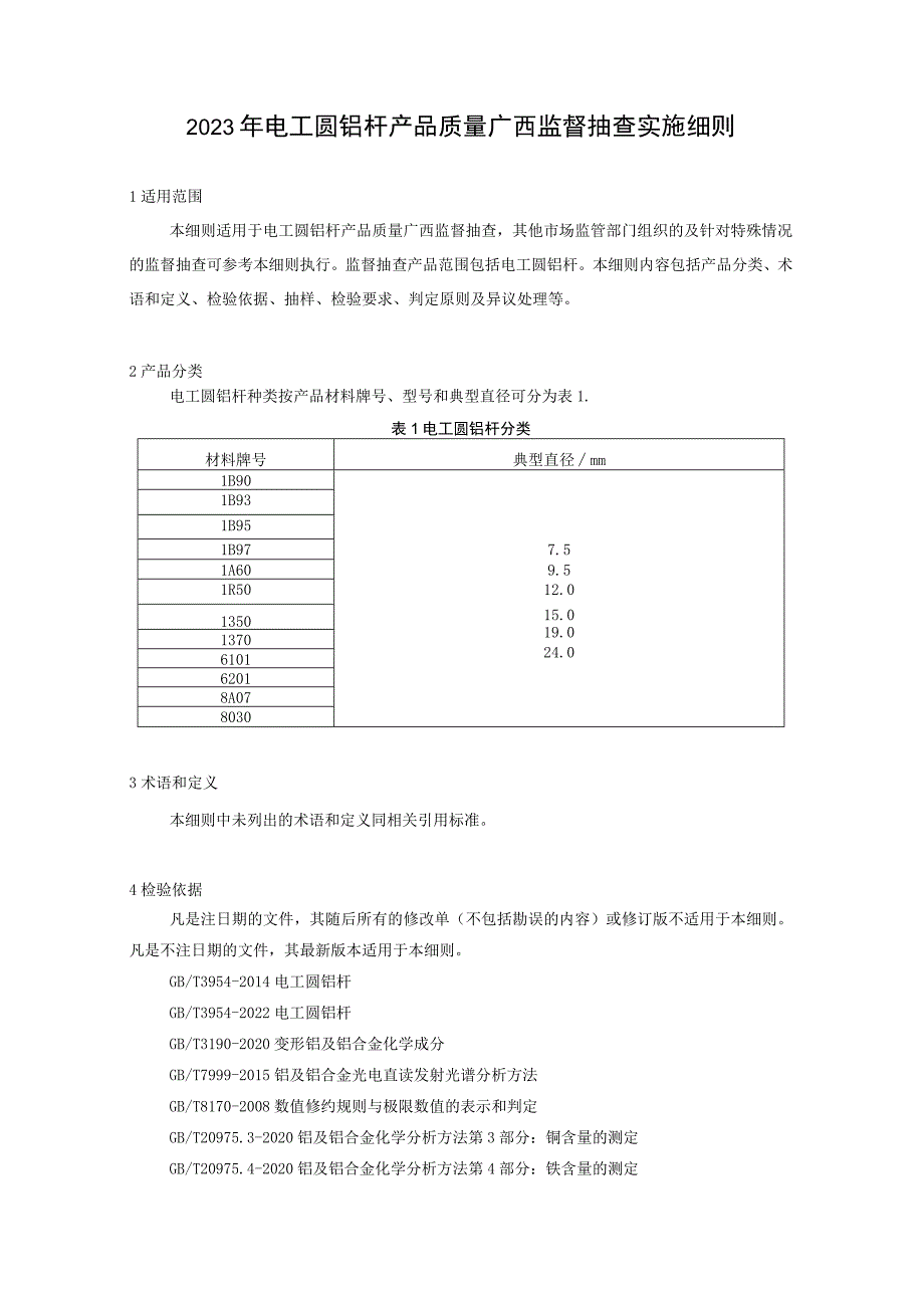 2023年电工圆铝杆产品质量广西监督抽查实施细则.docx_第1页