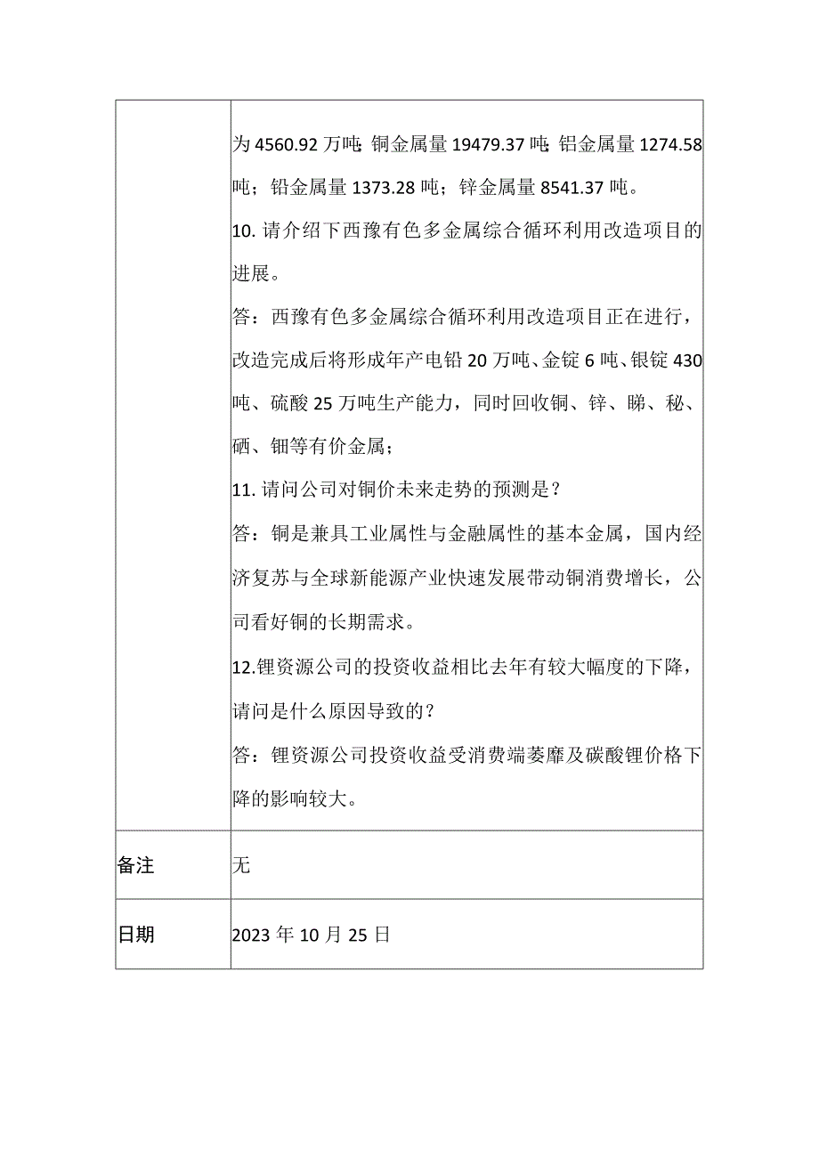 西部矿业投资者关系活动记录表.docx_第3页