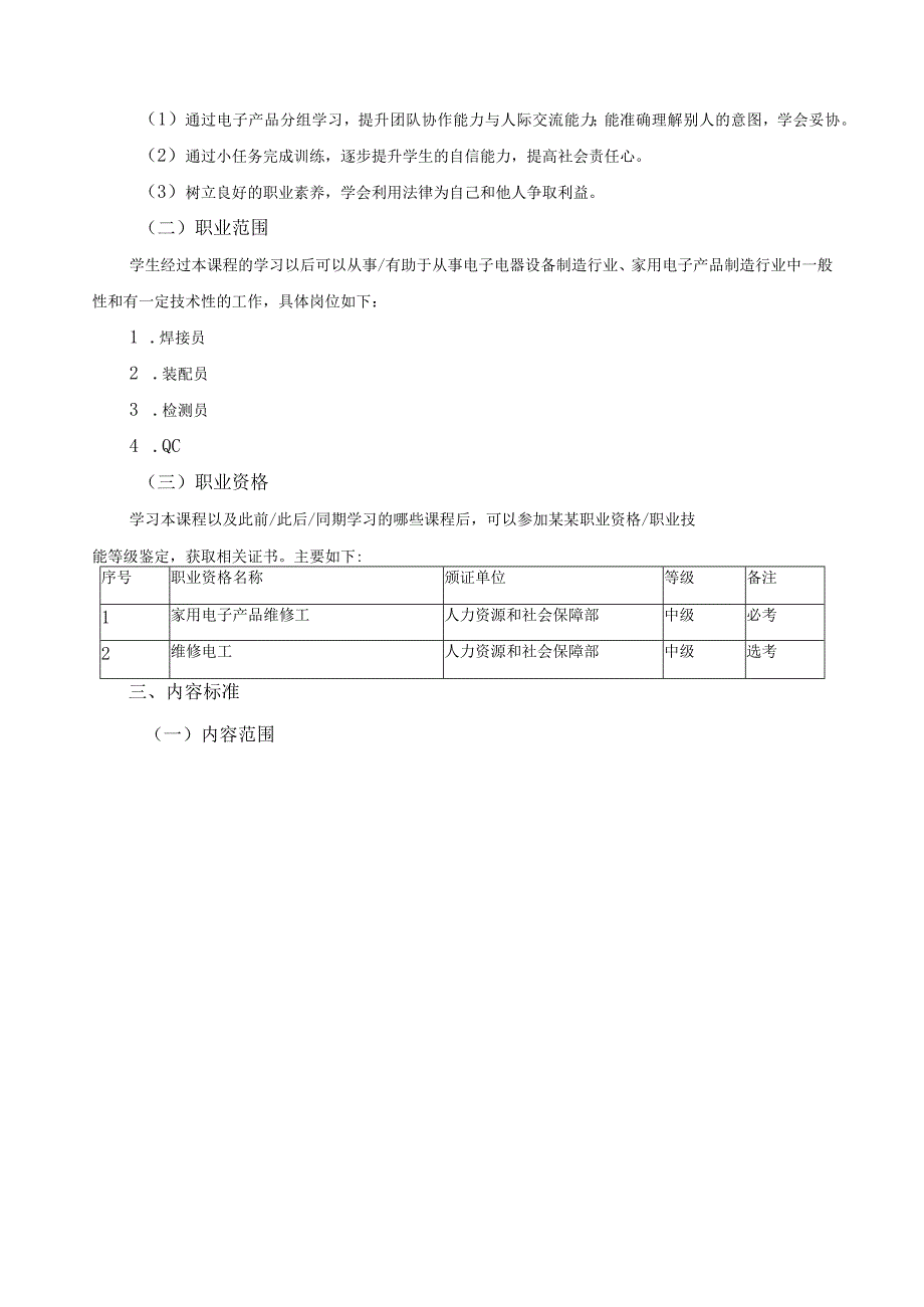 《电子产品的检修》课程标准.docx_第3页