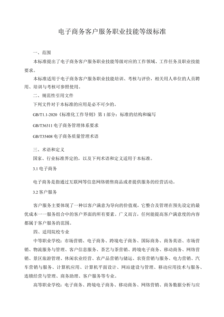 电子商务客户服务职业技能等级标准.docx_第1页