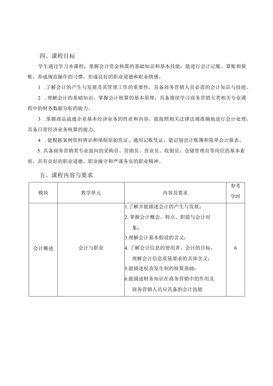 《会计基础知识》课程标准.docx_第2页