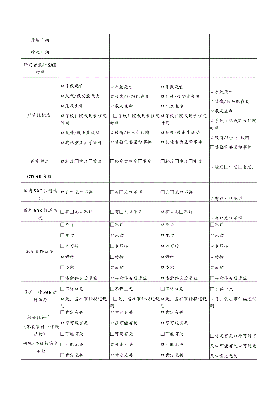 药物临床试验严重不良事件报告表.docx_第3页