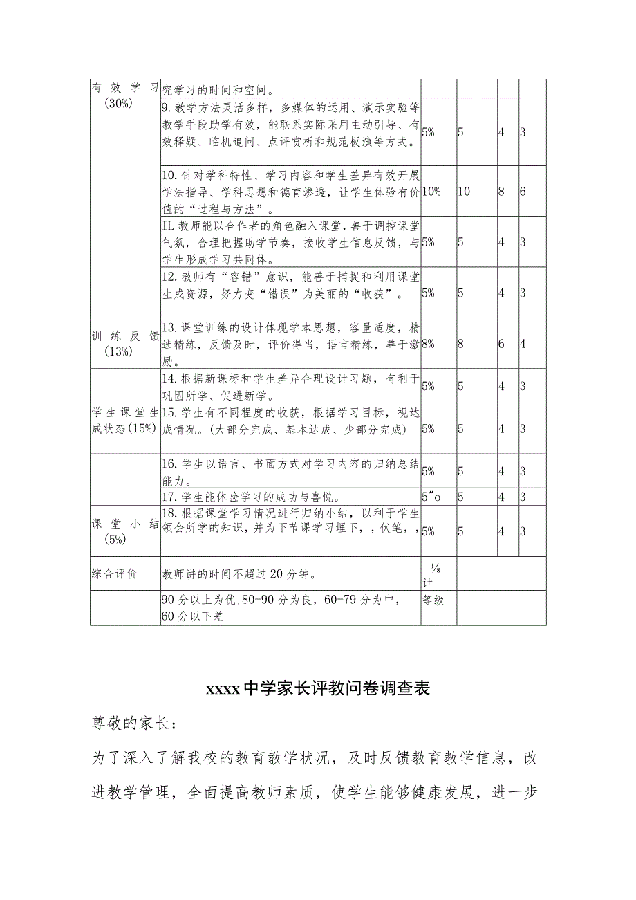 中学学生家长评教制度.docx_第3页