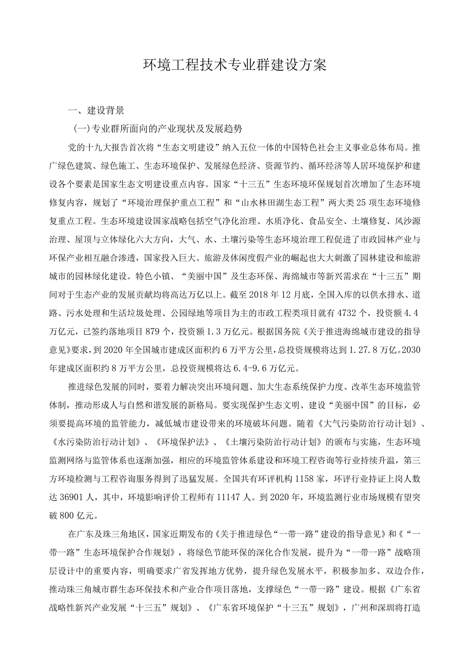 环境工程技术专业群建设方案.docx_第1页