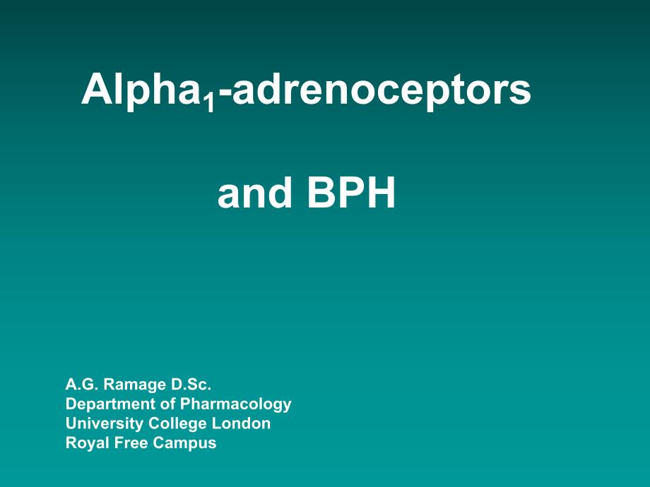 Alpha1adrenoceptors and BPH.ppt_第1页