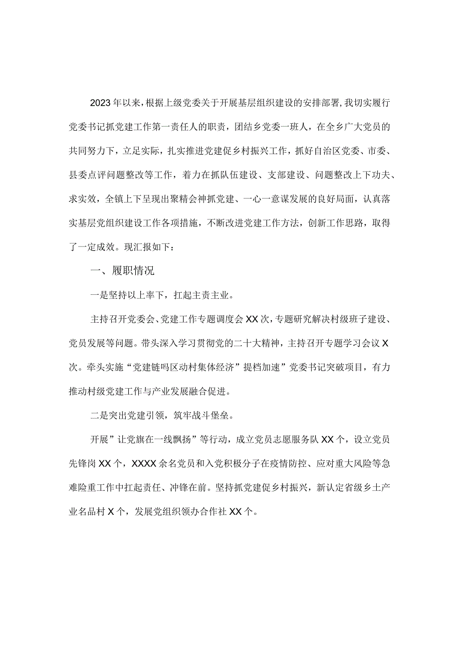 2023年度基层党支部书记抓党建工作述职报告范文七 .docx_第2页