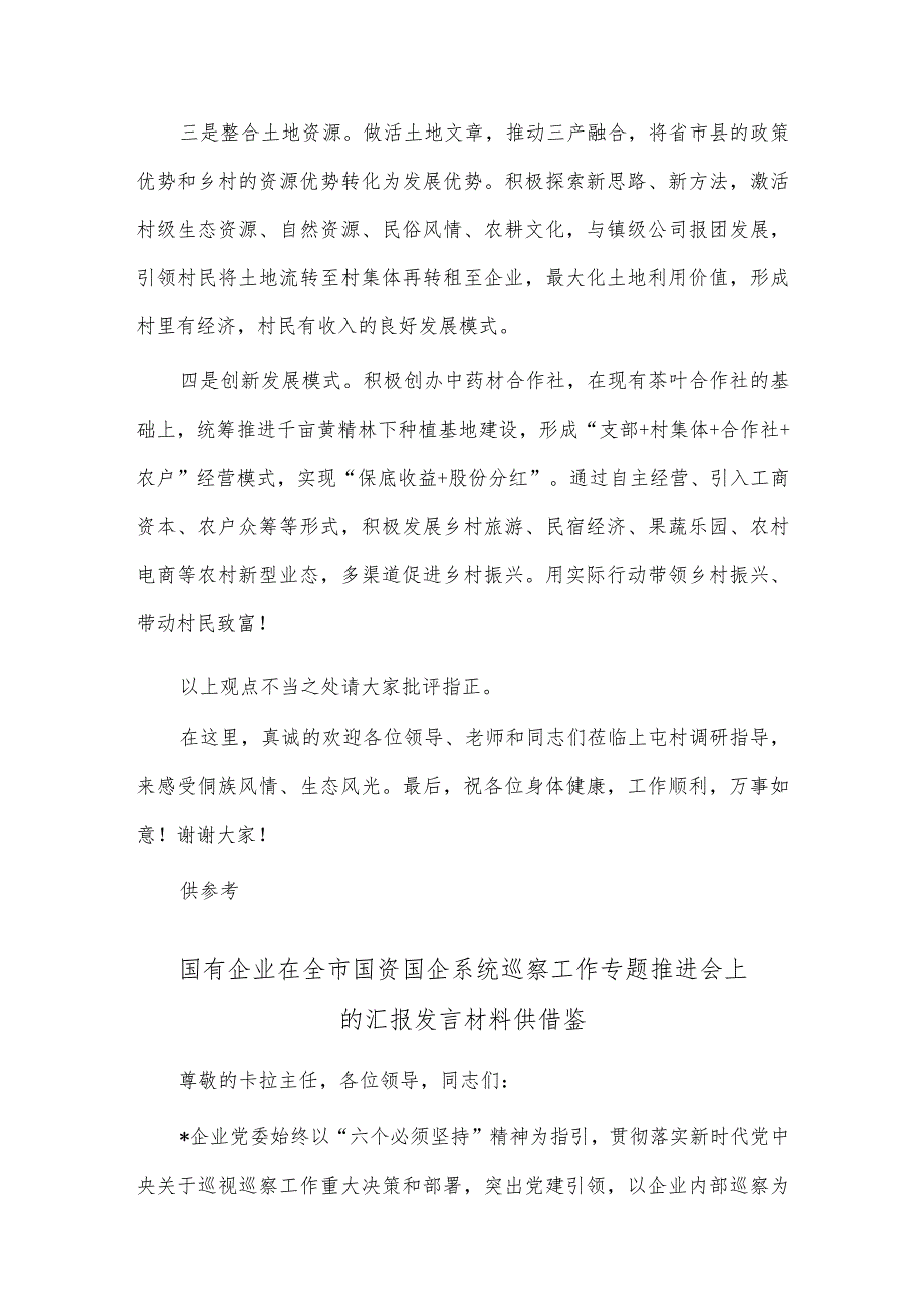 国有企业在全市国资国企系统巡察工作专题推进会上的汇报发言、坚持党建引领 走稳振兴之路交流发言材料两篇.docx_第3页